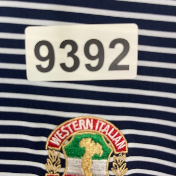 Straight Down‎ Golf Polo Shirt Mens M Blue Striped Embroidered Logo On Chest - Picture 12 of 12